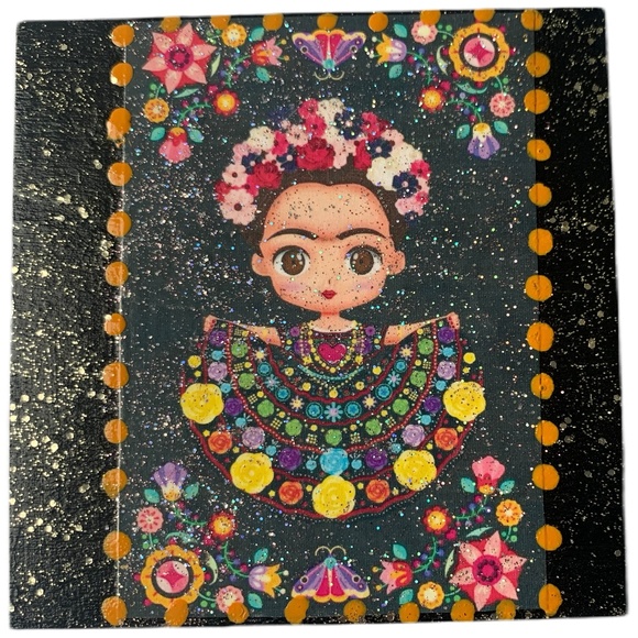 Handcraft wood jewelry box Kid cartoon Frida color box - Picture 1 of 5